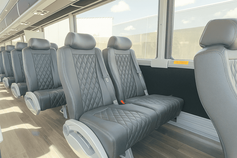 interior of Orland Park Coach Bus Service charter bus